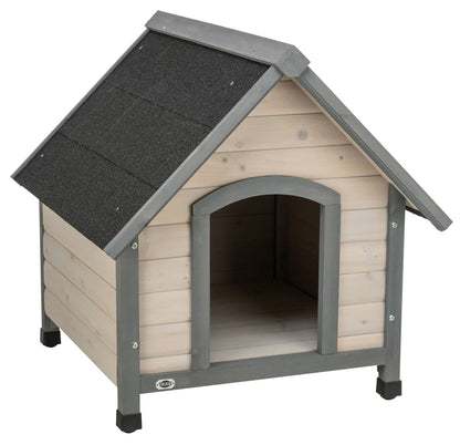 NATURA bouda pro psa se sedlovou střechou M 77 × 82 × 88 cm — šedá