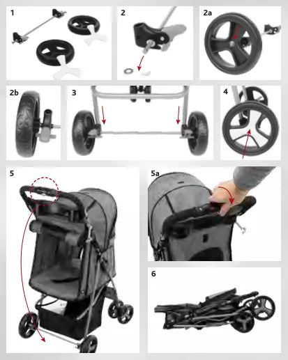 Trixie BUGGY – Kočárek pro psy a kočky 47 × 100 × 80 cm (max. 15 kg)